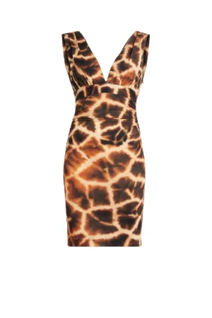 Mini abito con stampa Giraffe Chine