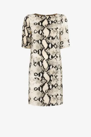 Mini abito con stampe Rock Python e Ocelot