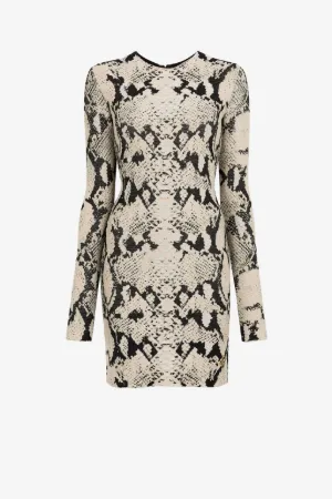 Mini abito jacquard con motivo Python