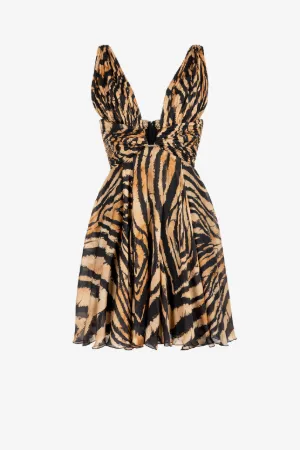 Mini-robe en soie à imprimé Freedom