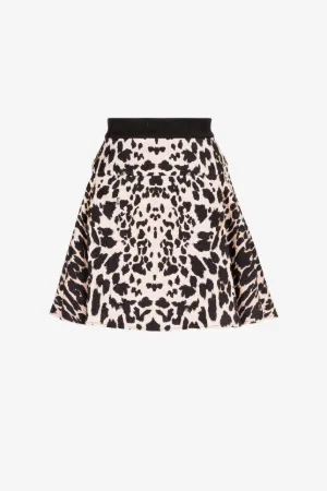Minigonna jacquard con motivo Cheetah