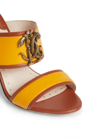 snake block heel sandals