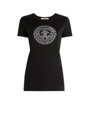 Mirror Snake-Embroidered Cotton T-Shirt