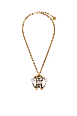 Mirror Snake Halskette mit Kristallen 