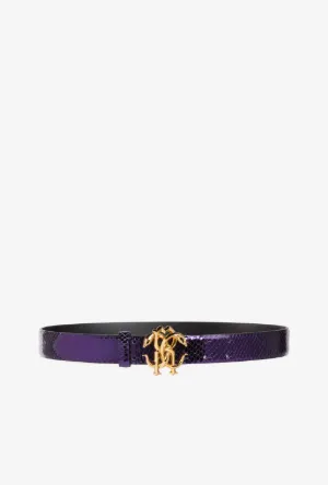 Mirror Snake Leather Belt