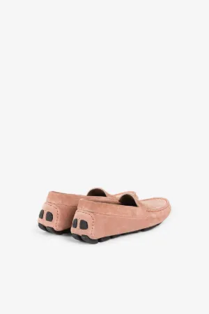 Mocassins en daim à logo Mirror Snake brodé