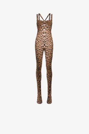Mono largo con estampado Leopard y cabeza de pantera