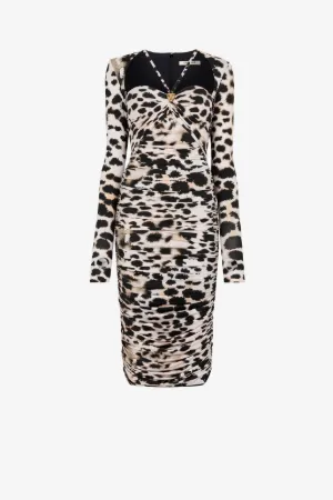 Murena-Print Gathered Dress