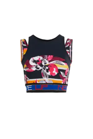 Never Give Up floral cropped top