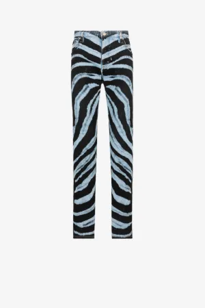 Облегающие джинсы с принтом Zebra