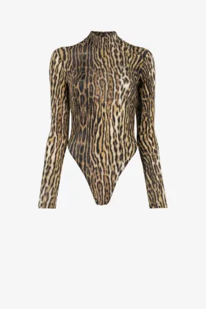 Ocelot-Print Bodysuit