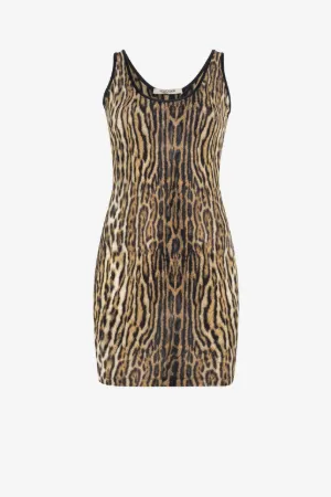 Ocelot-Print Mini Dress
