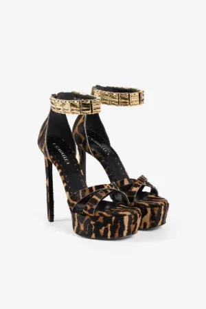 Ocelot-Print Platform Sandals
