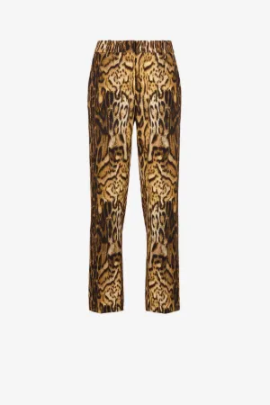 Ocelot-Print Straight-Leg Trousers