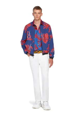 snake print satin blouse
