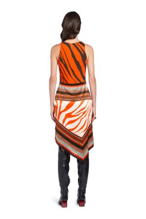 roberto cavalli orange dress