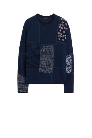 Oriental Patchwork-Intarsia Sweater