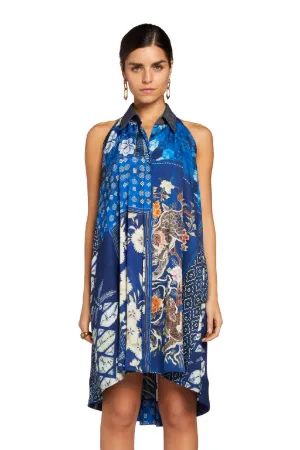 patchwork print dress