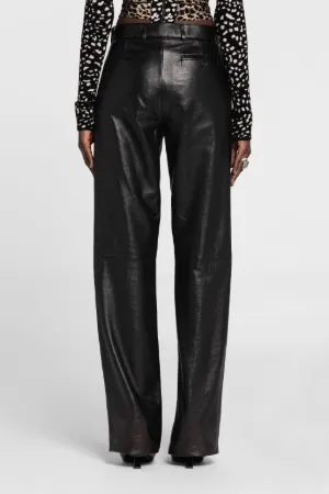 Pantalón de cuero ancho Tiger Tooth
