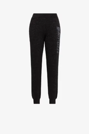 pantalon de jogging métallisé à logo brodé 