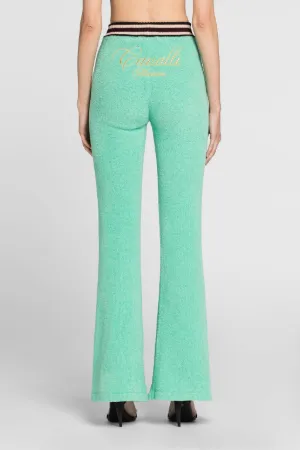 Pantalon de survêtement évasé à logo brodé