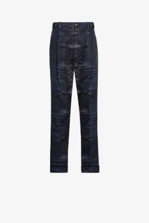Pantalon droit à imprimé caïman