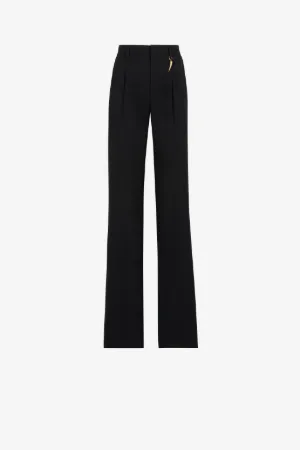 Pantalon droit à pinces et ornement Tiger Tooth