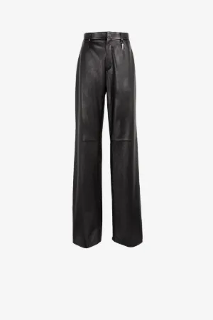 Pantalon en cuir ample à ornement Tiger Tooth