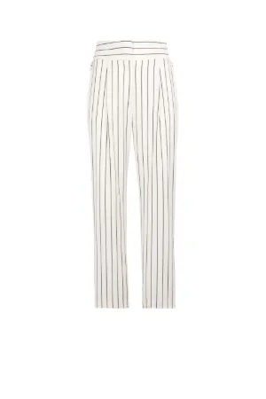pantalon rayé à taille haute