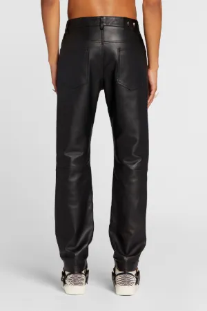 Pantalón recto de cuero - Tienda Online Oficial de Roberto Cavalli®