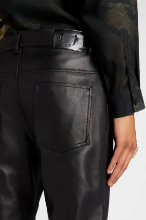 Pantalón recto de cuero - Tienda Online Oficial de Roberto Cavalli®