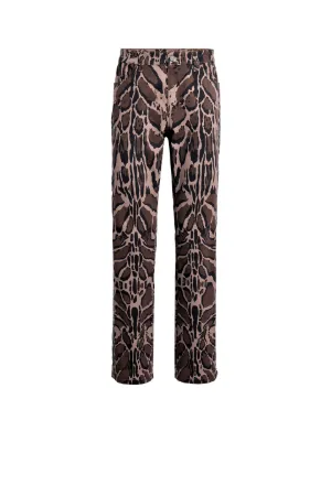 Pantalon zippé à motif lynx
