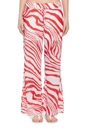 pantalones anchos con rayas de cebra de color blanco y rojo - Tienda Online  Oficial de Roberto Cavalli®