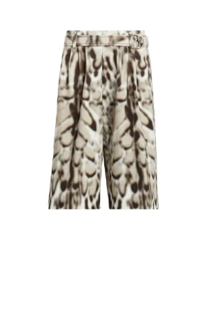pantalones cortos con estampado Blurred Lynx y pliegues