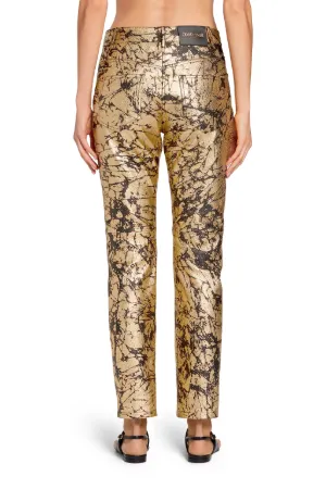 Pantalones de cuero metalizados