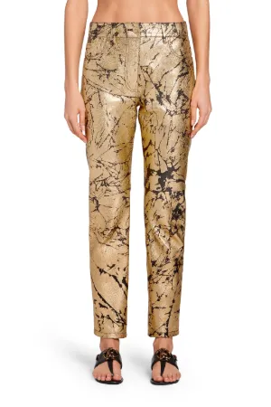 Pantalones de cuero metalizados