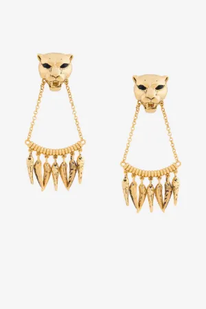 Panther Head Earrings