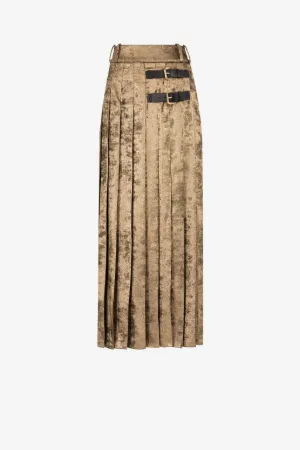 Pleated Velvet Skirt