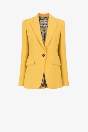 Pleated Wool Single-Breasted Blazer