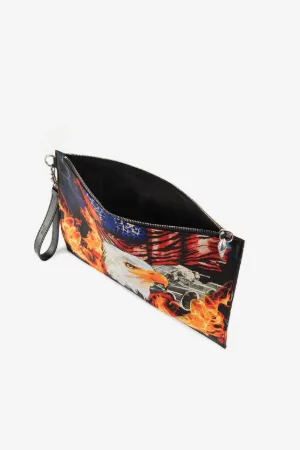 Pochette à imprimé abstrait