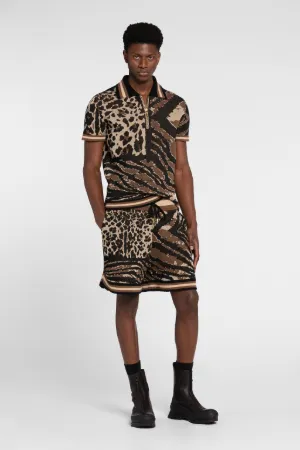 Polo con parche Animalier Patchwork de jacquard