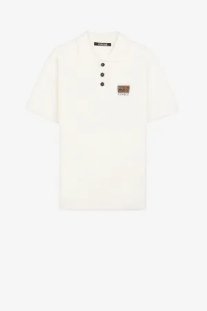 Polo de algodón con bordado Animalier Patchwork