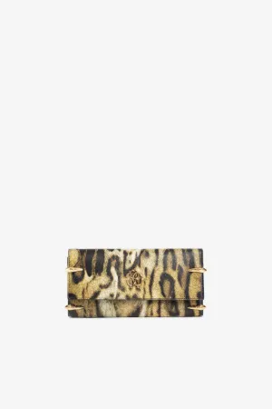 Portefeuille en cuir à imprimé ocelot