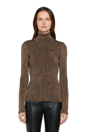 Pull nervuré doré