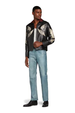 cavalli leather jacket