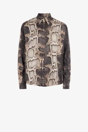 Python-Print Silk Shirt