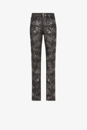 Python-Print Slim-Fit Jeans