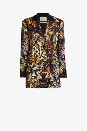 Queen Of Arizona-Print Double-Breasted Blazer