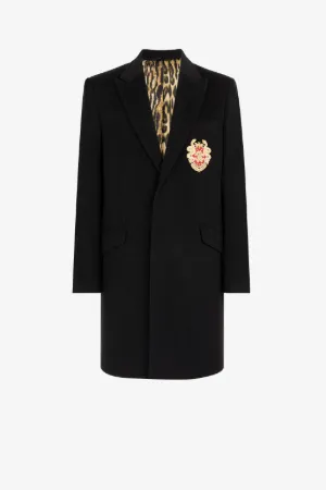 RC Monogram Crest-Appliqué Coat