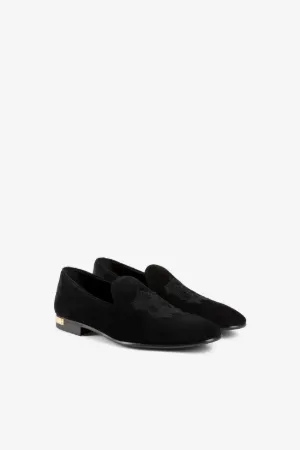 RC Monogram Crest-Embroidered Slippers